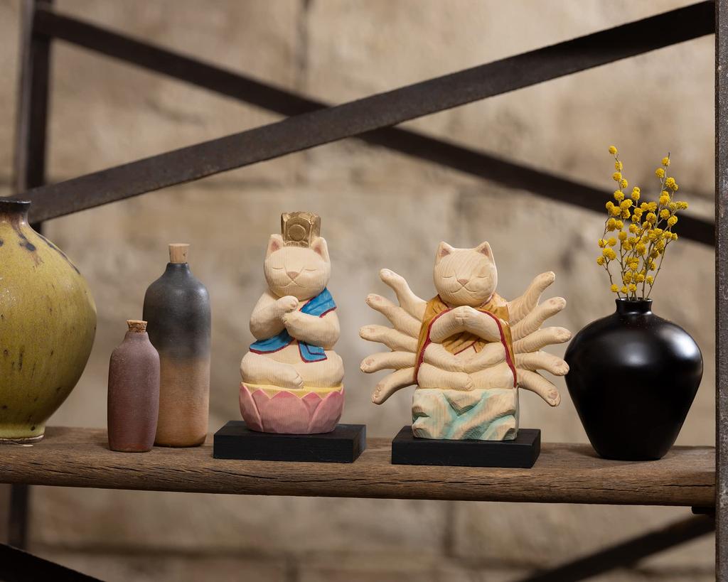 Кот Будда Каннон божество Года Прототипа под руководством Буцуя Сакаи Божество-хранитель Зодиака Фигурка Тысячерукий (Крыса-хранитель) -