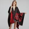 Women's Double-sided Loose Beard Shawl Fashion Jacquard Split-ended Thickened Warm Split-ended Shawl Cape