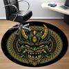 1pc Demon Mask Office Round Area Rug, Indoor Mat Suitable For Office, Under Office Chairs Bedroom Living Room Home Decor, Room Deco 017