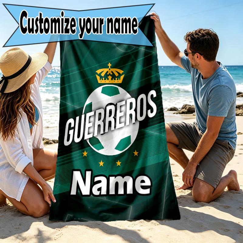 Custom Name Personalized Club Santos Laguna Print Beach Towel, for Trip Camping Beach Party Home Decor, Birthday Gift for Family & Friends