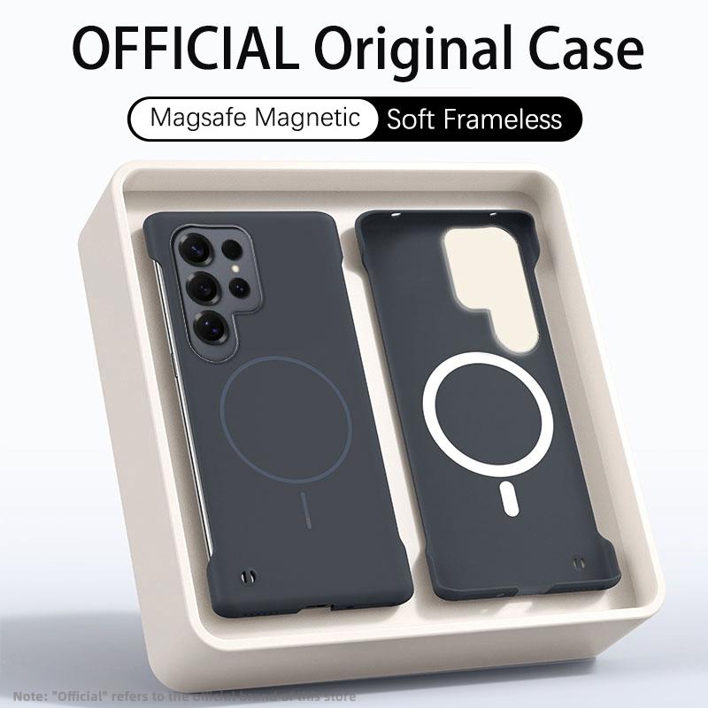 Ультратонкий матовый безрамочный чехол из ПК для Magsafe Samsung Galaxy S25 Edge S24 FE S23 S22 Ultra Plus Магнитная противоударная крышка