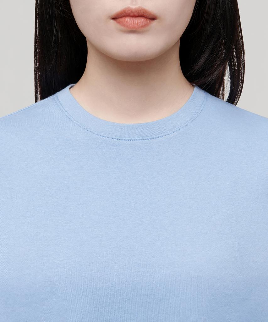 MUSINSA STANDARD WOMAN Женская укороченная футболка с круглым вырезом [Небесно-голубой]