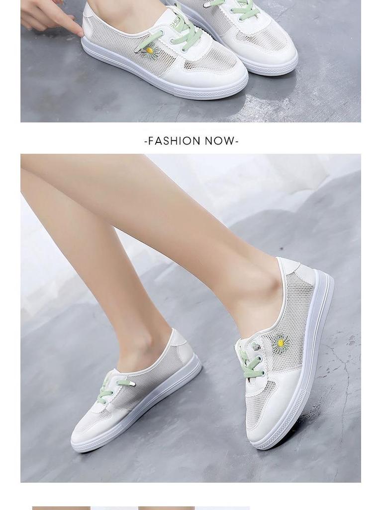 Модные женские белые сетчатые кроссовки 2025 года — удобная, дышащая, низкая летняя обувь