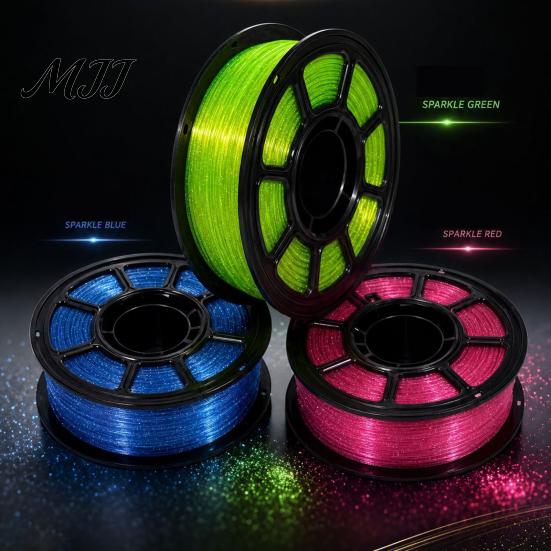 FDM принтеры Пластик Глиттер PETG 3D принтер 1.75мм, Точность размеров +/-0.02мм, Профессиональное качество Катушка 1кг, Герметичная защита от влаги