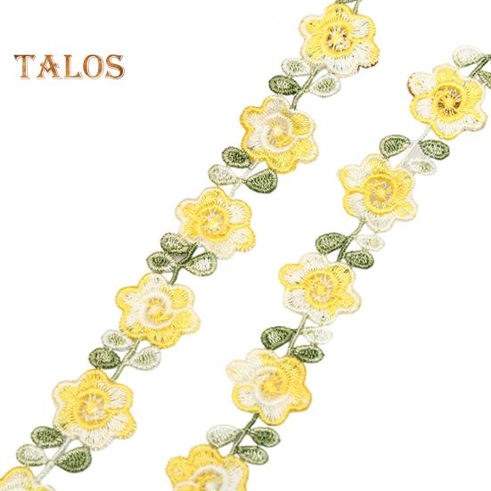 Цветочная кружевная отделка лента яркий цвет широко используется DIY ремесла вышитые крючком кружева отделка ткани украшения для шитья