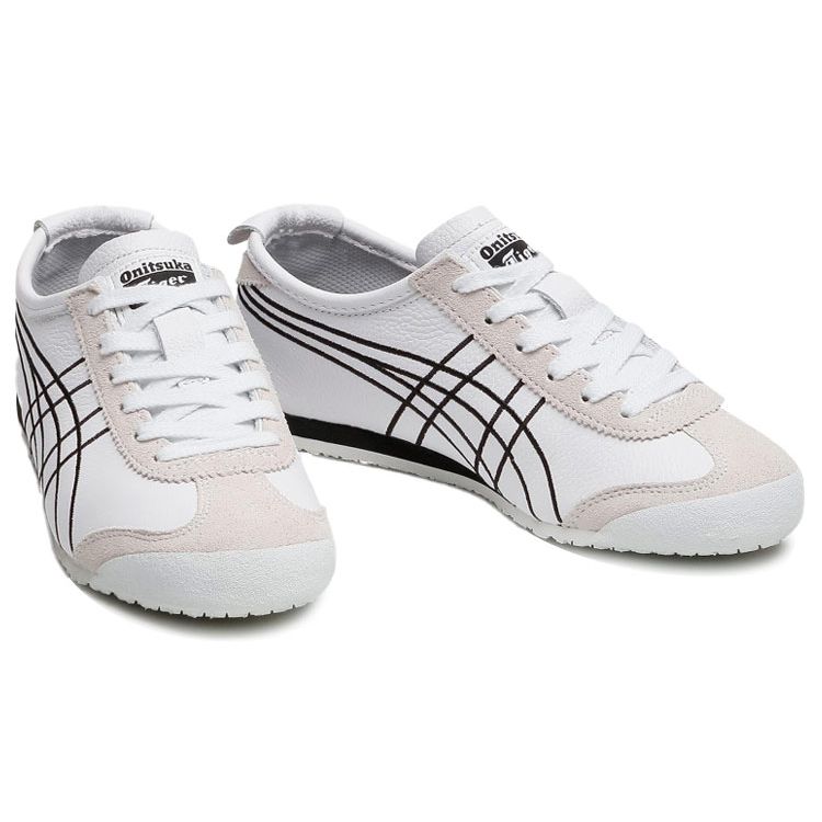 Onitsuka Tiger Men's Mexico 66 Black White Lace-Up Sneakers 1183A349-101