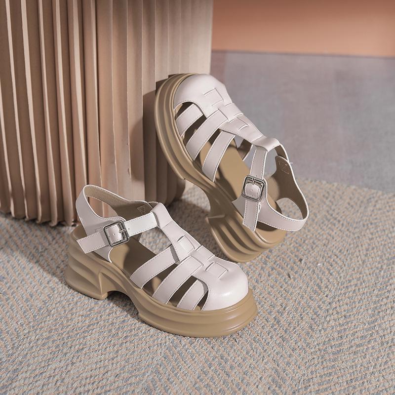 Women's 2023 Summer Roman Woven Platform Sandals - Thick Retro High Heels