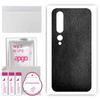 apgo Protective Skin Sticker for the Back Compatible with Xiaomi Mi 10 Pro 5G, Wrap Film, Foil, Vinyl - Pattern Black Leather