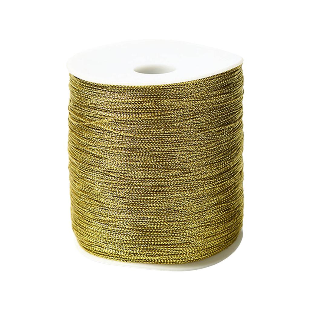 Elastic Cords Metallic Stretch Cords Gold Elastic String Braiding Rope for Craft Gift Wrapping Christmas Jewelry Making