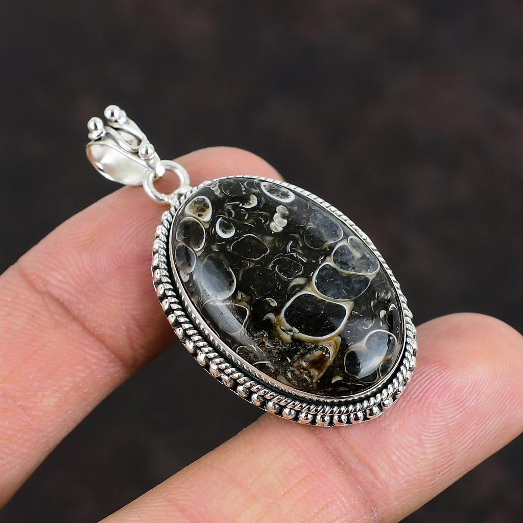 Подвеска из агата Turritella, серебряные подвески 925 пробы, подвеска из настоящего драгоценного камня, уникальные стильные украшения, подарки на помолвку, украшения ручной работы в стиле бохо