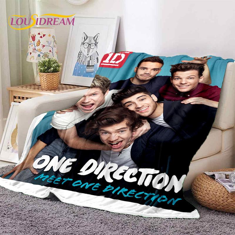 2025 Rock-One Direction Combinatio 1D Star Soft Blanket, Soft Throw Blanket для дома, спальни, кровати, дивана, пикника, дорожного чехла, подарка
