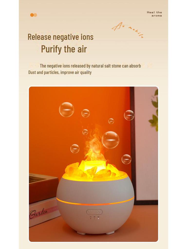 Ультразвуковой увлажнитель воздуха с натуральным соляным камнем и диффузор эфирных масел для дома и офиса