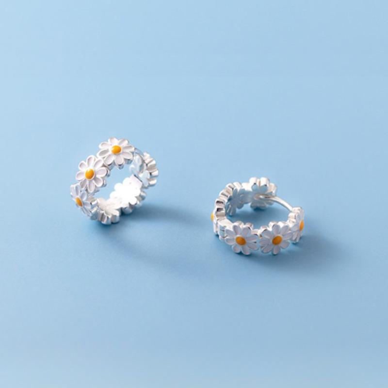 Кольцо на палец с регулируемым открытием в корейском стиле, эффектное ювелирное изделие на свадьбу, помолвку, подарок, винтажные кольца с цветком ромашки, серьги