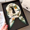 147x14CM Women Long Silk Scarf Bag Tie Lady Neck Skinny Scarves Hairband Orange Print Pattern Luxury Lady Neckerchief Ribbon