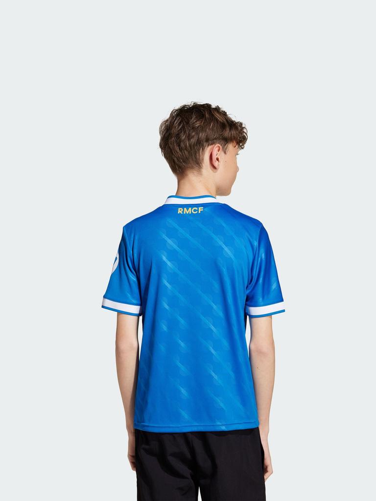 Adidas Детская вторая гостевая футболка с коротким рукавом Реал Мадрид, быстросохнущая, для футбола