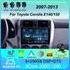 Автомобильное радио Android 14 Carplay 2din для Toyota Corolla E140/150 2007 2008 2009 2010 2011 2012 2013 4G GPS мультимедийный плеер стерео