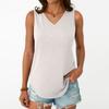 Женская мода повседневная облегающая безрукавка с V-образным вырезом футболка топ