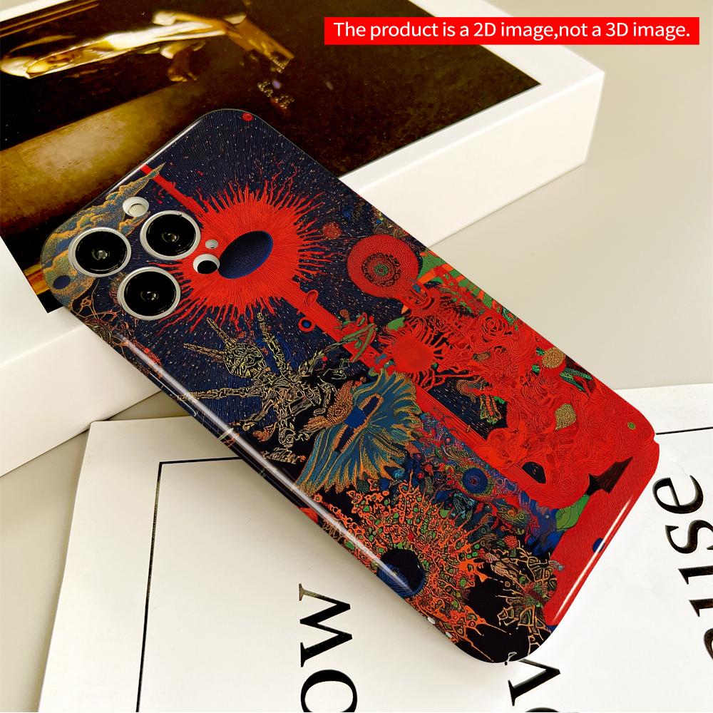 2DFlat Cosmic Chaos Abstract Art Phone Case All inclusive film hard phone case, compatible with iPhone 18 Pro Max 17 16 15 14 13 12 11