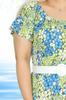 Women's Big Size Dress Floral Patterned Belt Detailed Viscose Lycra Dress