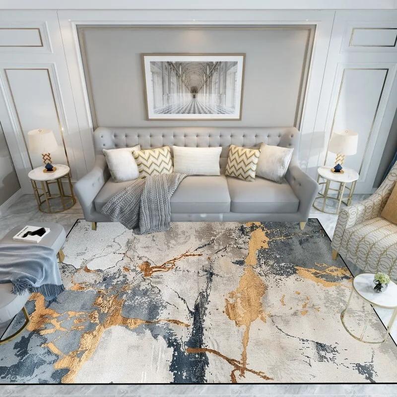 Light Luxury Splashing Ink Living Room Large Area Carpet Bedroom Decor Rugs Non-slip Floor Mat Lounge Rug Hotel Lobby Carpets