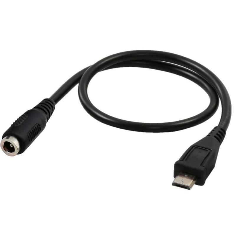 Practical 3.5x1.35mm/5.5x2.1mmDC Female to Micro USB Charger Cable Wide Compatibility Copper Core Wire 25cm/9.84in