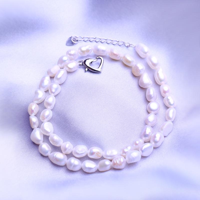 LSOOYH Pearl Choker Necklace Fashion Girl Women Trendy Freshwater Pearl Pendant Punk Style Black Rope Chain