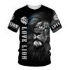 Roaring Lion King Graphic Short Sleeve T-Shirt, Stylish Casual Print Tee