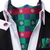 Christmas Mens Red Black Green Cravat Tie Set Silk Ascot Tie Bow Tie Event Set