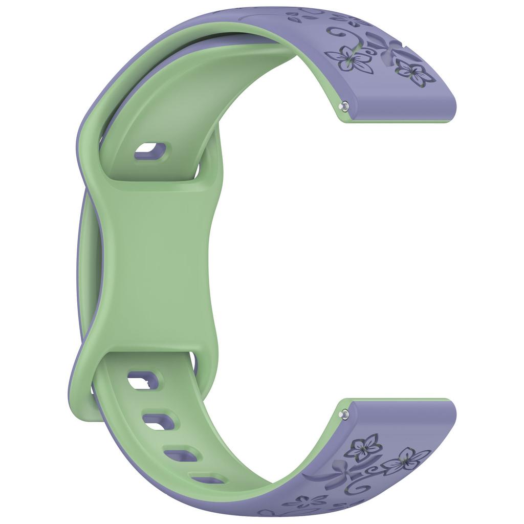 18mm 20mm 22mm Floral Engraved Band for Samsung Galaxy Watch 7 6 5 4 Cute Fancy Silicone Strap For Huawei Watch GT4 5 Pro/Active 2 Correa