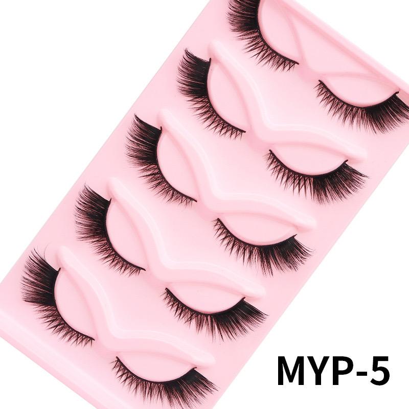 Fox Eye Effect 3D Full Strip Eyelashes Winged Short Lashes with Natural Cat Eye Makeup Bulk Vendor