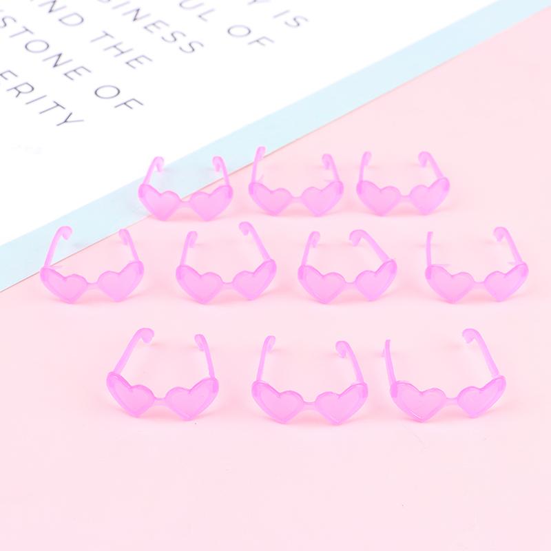 10 шт. Аксессуары для кукол Мини-пластиковые очки-сердечки для кукол 1/6 Кукольный домик Детская игрушка Очки для вечеринки