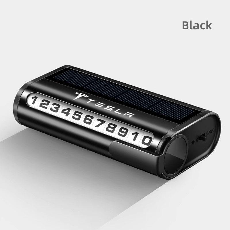QPVH8 Car Temporary Stop Phone Number Plate Night Light Parking Card For Tesla Model-Y Model-3 Model-X Model-S Cybertruck Roadster