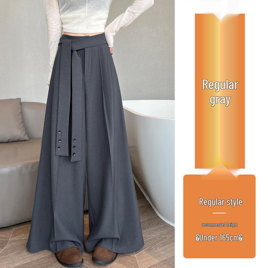 Women's 2026 Spring Strappy Blazer High-Waist Wide-Leg Drape Pants