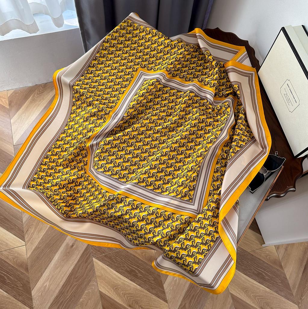 High-quality Luxurious Silk Scarves Headband Scarfs Neck Scarf For Women Chain Silk Scarf Women's Decorative Shawl