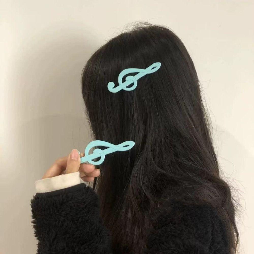 Y2K Duckbill Alligator Clip Music Note Side Clip Hair Accessories Music Note Hair Clip  Women