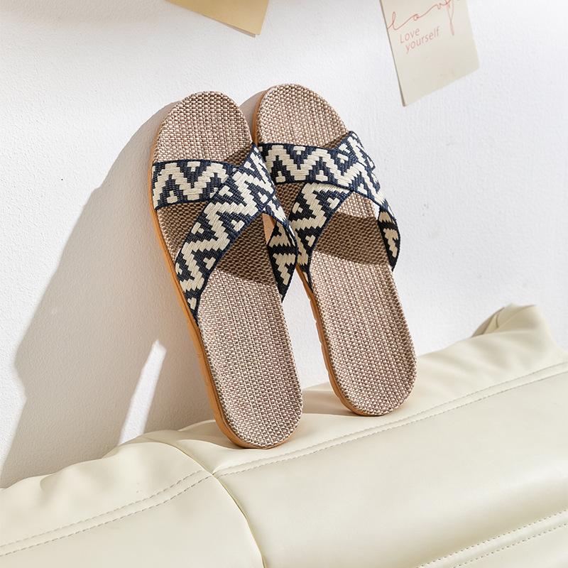 Linen Shoes, Thick-soled Straw Sandals, Indoor