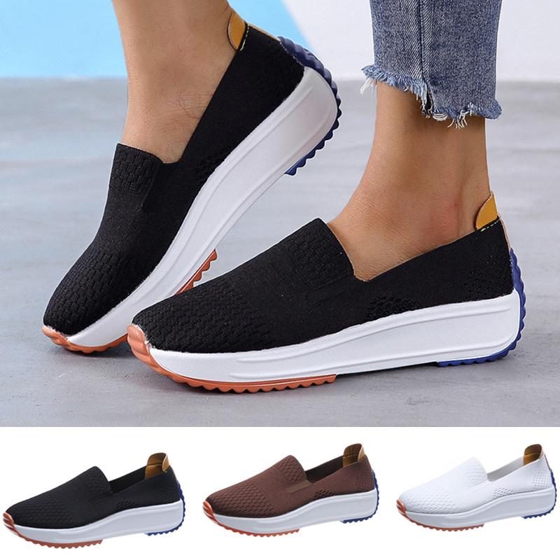 Breathable Sneakers Women Flats Shoes Woman Light Sneakers Slip On Mesh Spring Autumn Loafers Femme Basket Flats Shoes For