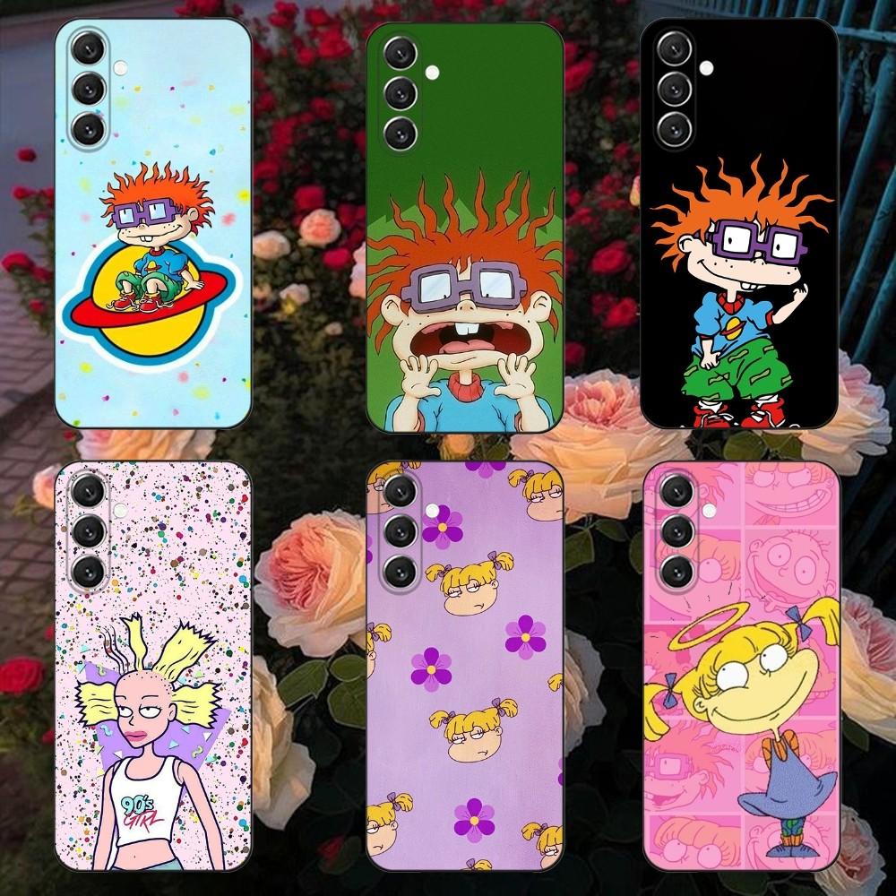 Чехол для телефона Rugrat Chuckie Angelica для Samsung Galaxy A13,A21s,A22,A31,A32,A52,A53,A71,A80,A91 Мягкий черный корпус