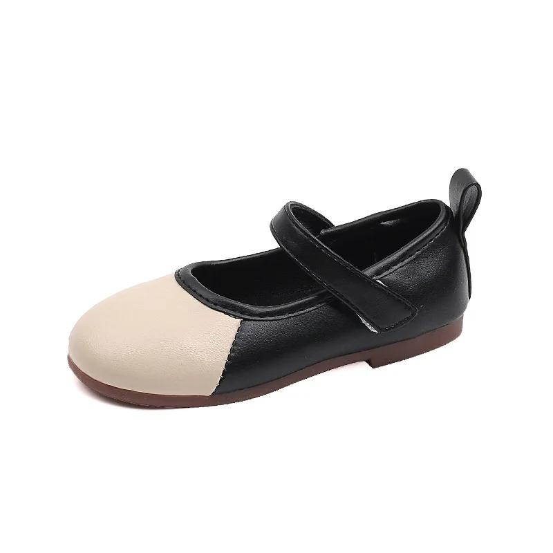 Сладкие шикарные туфли принцессы для девочек, детская модная обувь на плоской подошве, лоскутное сочетание цветов, для вечеринки, свадьбы, шоу, детские мягкие элегантные танцевальные туфли