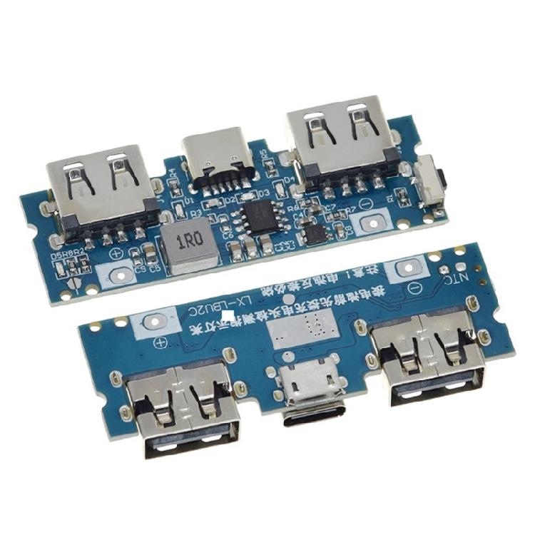 Двухпортовая плата питания с зарядкой USB Type-C, модуль повышения напряжения 18650, 2,4 А, материнская плата для мобильных устройств 5 В