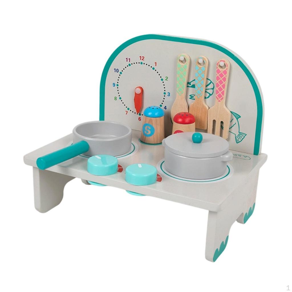 Playset Cooking Birthday Gift Kindergarten DIY Model Preschool Realistic Pretend Play Wooden