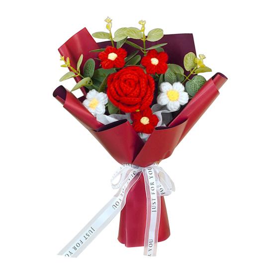 Искусственные цветы ручной работы из хлопковой пряжи вечный цветок вязаный крючком букет день рождения мама жена любовница выпускной домашний декор