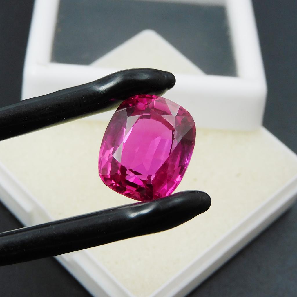 Natural Pink Sapphire Loose Gemstone 14.15 ct Square Cushion Cut September Birthday Birthstone