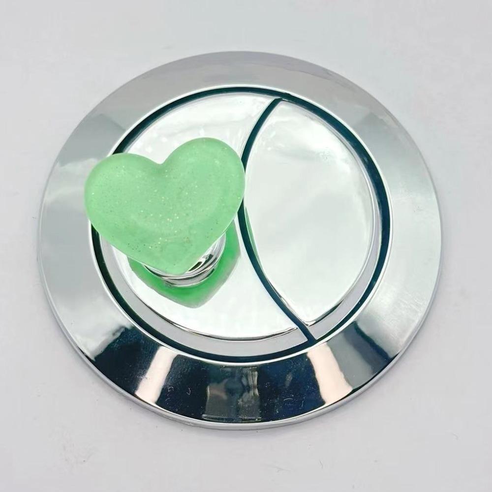 Heart Shape Toilet Press Glitter Water Press Flush Button Fashion Toilet Button Women
