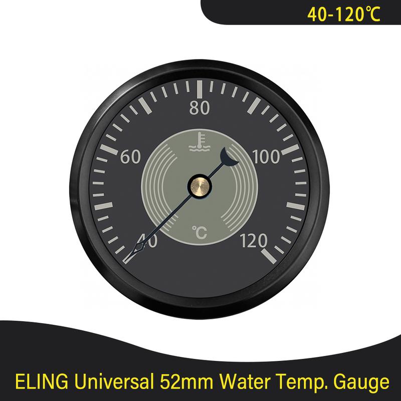 Waterproof Universal Newest 12V 24V Marine 52mm Water Temp Gauge 40-120℃ Signal with Red/Yellow Backlight for Car Motorcycle