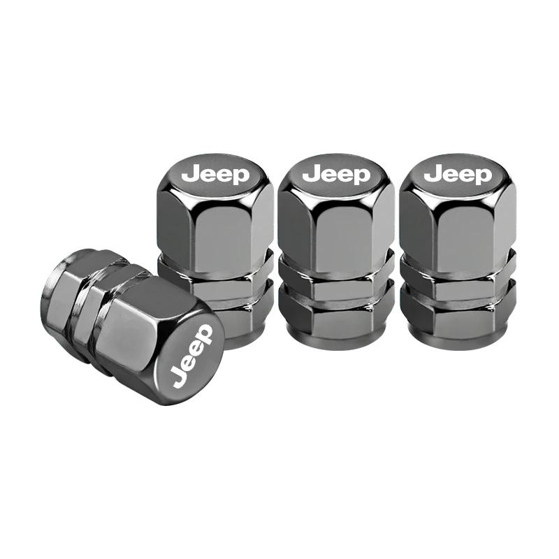 4Pcs Car Tire Valve Stem Caps Dustproof Air Valve Cover Auto Accessories For Jeep Wrangler Grand Cherokee Compass KUBEL1