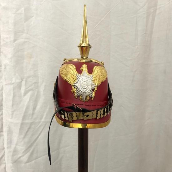 Красный немецкий прусский шлем Пикельхаубе, Имперский офицерский шлем с шипом, Носимый для взрослых, Подарок