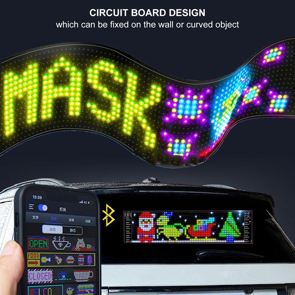 USB 5V светодиодная матричная пиксельная панель гибкая адресуемая RGB-модель граффити прокручивающийся текст анимационный дисплей автомагазин, Bluetooth приложение