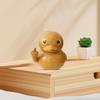 Статуэтка утки со средним пальцем, деревянная текстура, маленькая желтая утка, поводок, скульптура, модель животного, домашний офис, книжная полка, украшение для рабочего стола, орнамент