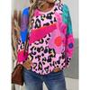 Women's T-shirts 3D Leopard Floral Print Fashion Long Sleeve Round Neck Regular Top Holiday Weekend Spring Autumn